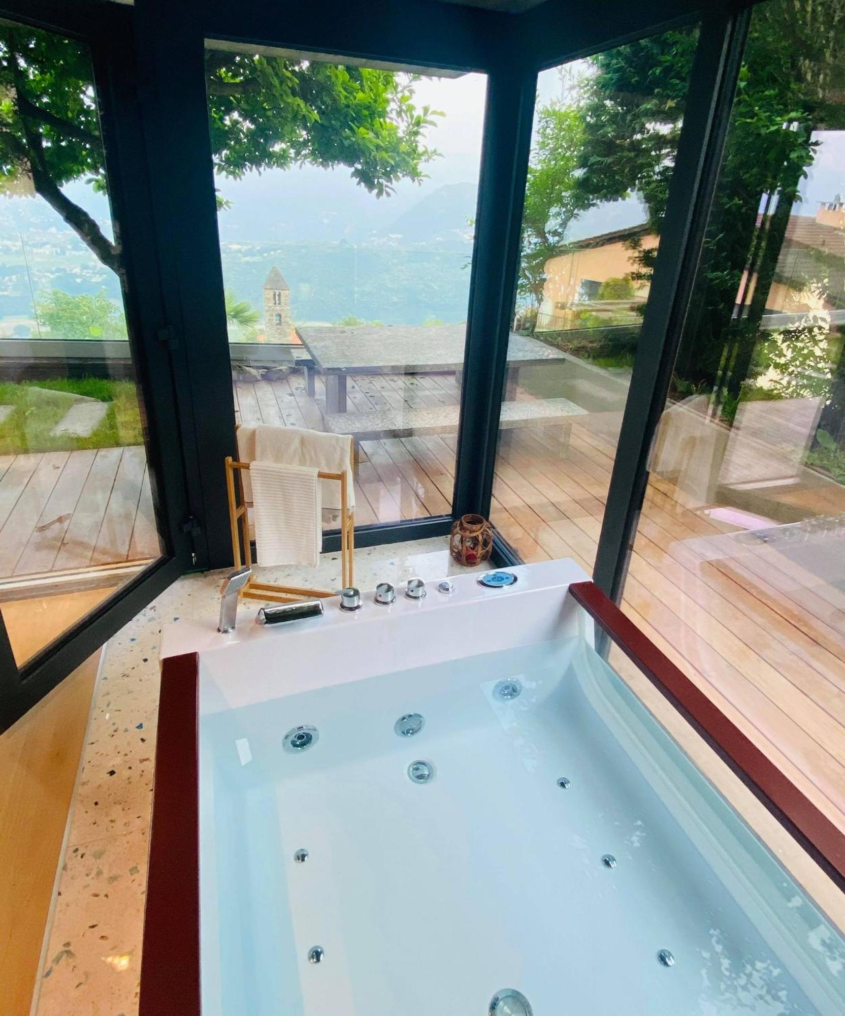 Family Suite With Garden And Amaizing View To Lugano Cademario Dış mekan fotoğraf